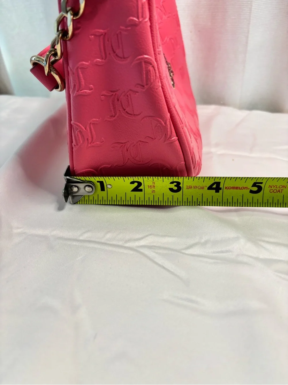 Juicy Couture Embossed hobo Bag with Gold Hardware and Crystal JC Logo